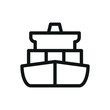 Container shipping isolated icon, container ship vector symbol with editable stroke