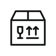 Fragile box isolated icon, fragile cargo vector symbol with editable stroke