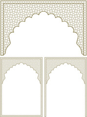 Poster - Arches, frames design elements. Arabic geometric ornament