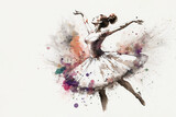 Ballerina in watercolor style painting, ai generated