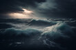 © Natthithin - An image of a stormy sea with dark clouds overhead, the turbulent and unpredictable With Generative AI