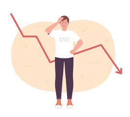 Poster - investing failure flat concept vector spot illustration. financial inflation. editable 2d cartoon ch