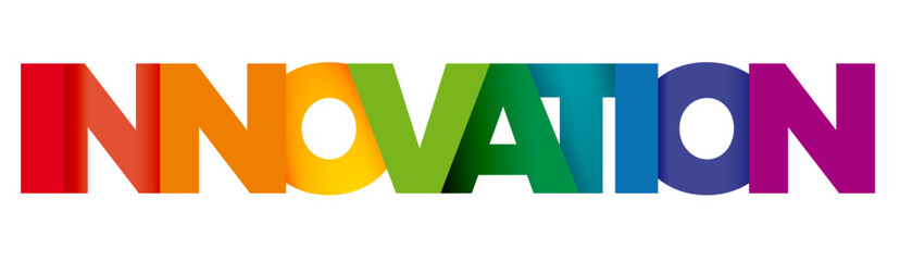 Wall Mural - the word innovation. vector banner and logo with colorful text