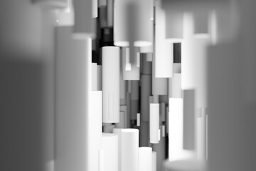 Wall Mural - black and white abstract background Cylindrical