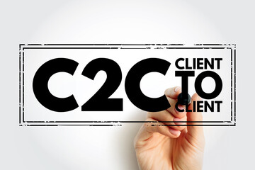 Poster - c2c - client to client acronym, business concept background