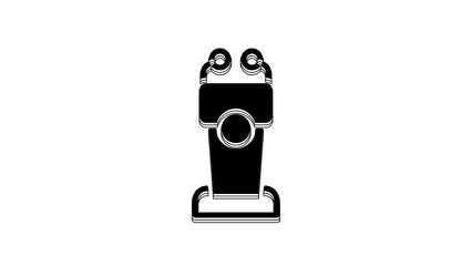 Sticker - Black Stage stand or debate podium rostrum icon isolated on white background. Conference speech tribune. 4K Video motion graphic animation