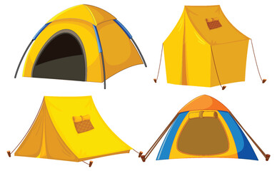Wall Mural - vector set of camping tents