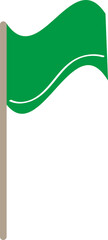 Wall Mural - green flag blown up and fluttering in the wind