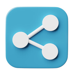 Poster - 3D Share icon isolated on transparent background, png file.