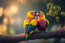 They Are A Real Parakeet Couple. Generative AI