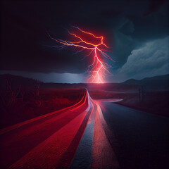 Wall Mural - lightning in the storm