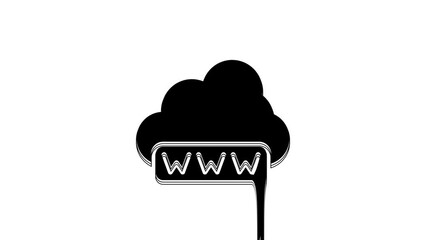Black Software, web development, programming concept icon isolated on white background. Programming language and program code on screen laptop. 4K Video motion graphic animation
