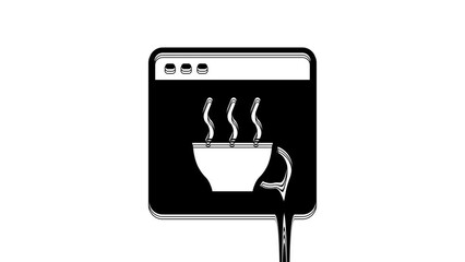 Black Software, web developer programming code icon isolated on white background. Javascript computer script random parts of program code. 4K Video motion graphic animation