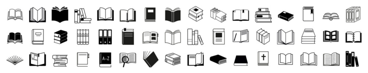 Book icon vector. open book icon set