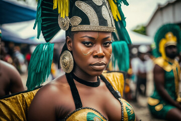 generative ai. woman in carnival costume