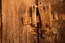 Medieval Lock On Wooden Door