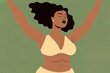 © ADDICTIVE STOCK - AI image of black obese woman in underwear
