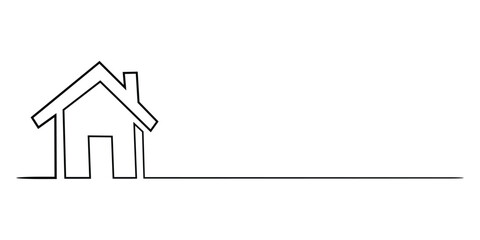 Wall Mural - House continuous one line drawing vector illustration