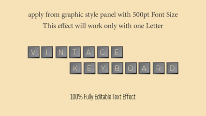 Poster - Keyboard - fully editable effect, Apply from graphics style panel with 350 to 500pt font size.