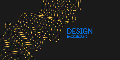 Poster - bright poster with dynamic waves. vector illustration