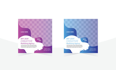 Wall Mural - creative web banner design template. modern design for web, ads, with 2 different colors.