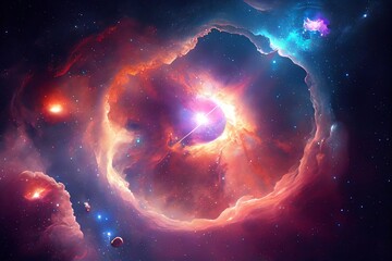 Wall Mural - galaxy space with supernova nebula background. cosmos explosion and beautiful universe stars creatio