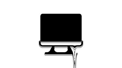 Poster - black smart tv icon isolated on white background. television sign. 4k video motion graphic animation