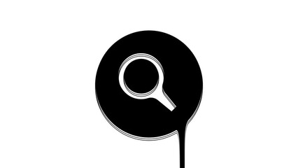 Wall Mural - Black Magnifying glass icon isolated on white background. Search, focus, zoom, business symbol. 4K Video motion graphic animation