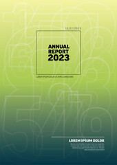 Wall Mural - Green annual report front cover page template with big numbers