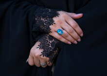 An Iranian Shiite Woman Hands During The Chehel Manbar Ceremony One Day Before Ashura, Lorestan Province, Khorramabad, Iran