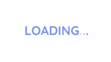Poster - Animated simple lettering loader. 4K video footage with alpha channel transparency. Preloader screen. Color cartoon style loading animation on white background for download, upload process