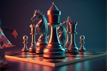 Creative, Dramatic, And Graphic 3d Poster Of Chess