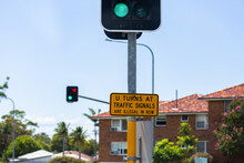 U Turns At Traffic Signals Are Illegal In NSW Sign At Lights