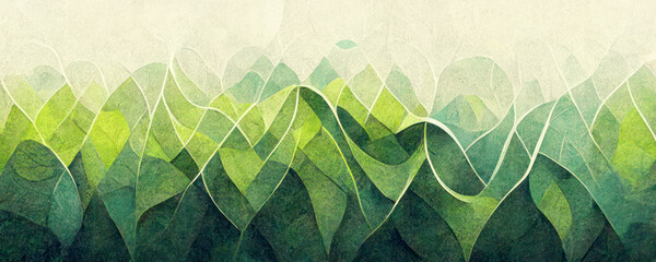 Wall Mural - Abstract green wallpaper background. Generative AI.