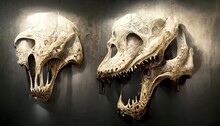 Wall Of Trex Skulls Photorealistic Texture 