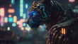 humanoid Tiger cinematic lighting,illustration,created with Generative AI Technology