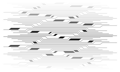 Poster - Abstract circuit pattern grey light on white design modern technology futuristic background vector