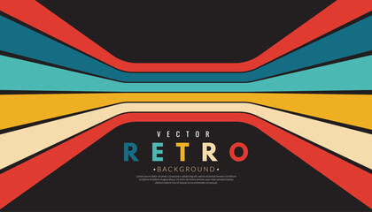 Wall Mural - abstract retro vintage stripes background. 70s-style concept. 1970s color line wallpaper. vector ill