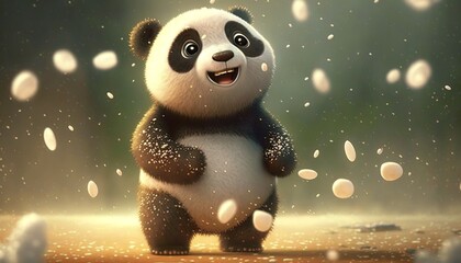 Poster - cute happy panda