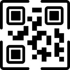 qr code icon in png. qr scanner. qr code symbol in square. barcode symbol on transparent background.