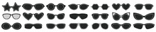 Sunglass Isolated Black Set Icon. Vector Illustration Summer Glasses On White Background. Vector Black Set Icon Sunglass .