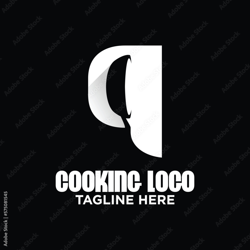 Letter Q Frying Pan Logo Design Template Inspiration, Vector ...