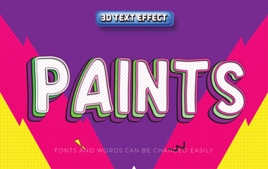 Wall Mural - Paints creative colorful retro editable text effect style