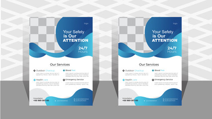  Modern Abstract Business Flyer Design A4 Vector Template For Digital Agency. Corporate Promotional Advertisement and Helpful for Development of Marketing Agency.