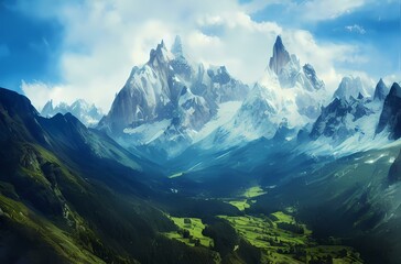 Mountains created with generative ai technology