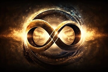 Wall Mural - Infinite symbol on abstract background. Generative AI