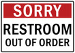 Out of order sign and labels