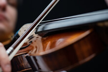 Close Up Of A Violin And Bow
