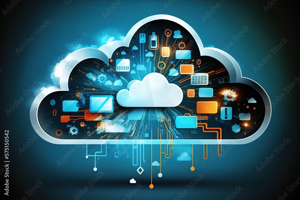 Cloud computing technology concept background, concept of Network ...