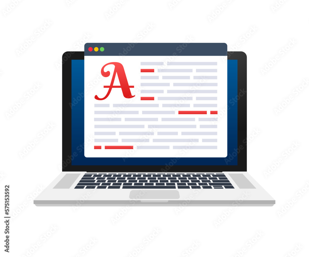 Computer Document Writing Copywriting. Editable online document on laptop screen. Copywriting job ...